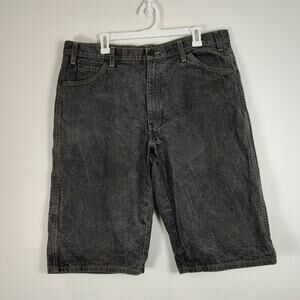 VTG Y2K Dickies black denim light wash baggy carpenter jean shorts mens 38